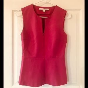 DVF Pink Peplum Top sz 0